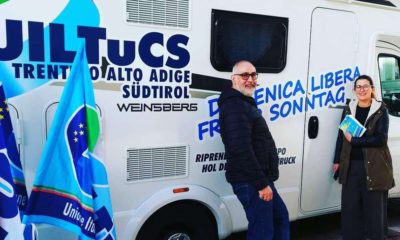 La Uiltucs Trentino Alto Adige in tour: dal camper del sindacato il no alle aperture per le feste
